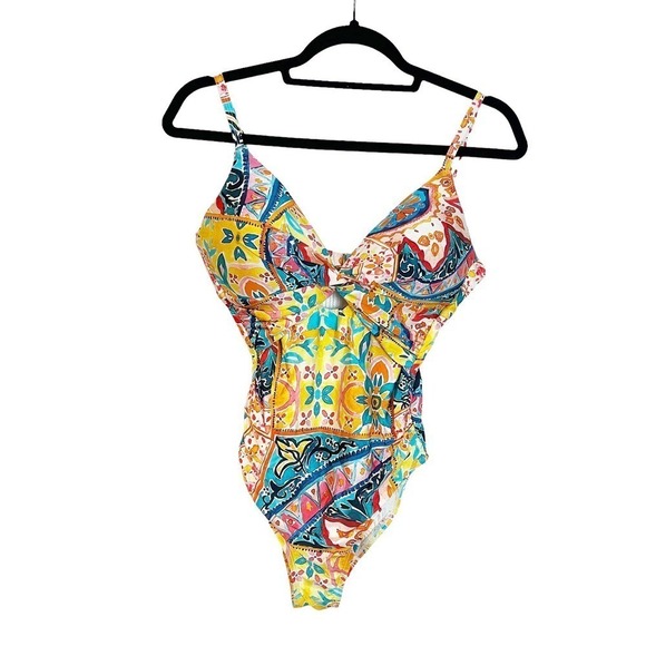 La Blanca Standard Twist Keyhole One Piece Swimsuit Multicolor Womens Size 6 NWT - Picture 8 of 10